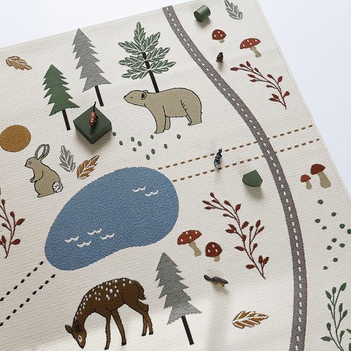 Tapis indoor outdoor LITTLE FOREST intérieur extérieur déco forêt animaux espace de jeu enfant tapis enfant magasin de déco 974 ile de la réunion livraison sur toute l'ile