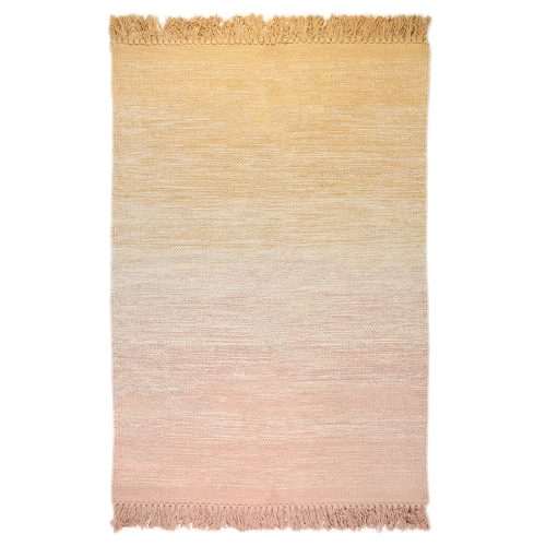 Grand tapis rectangle bicolore nude tapis coton tendance déco chambre d'enfants et bébé magasin de déco st pierre 97410 la réunion 974