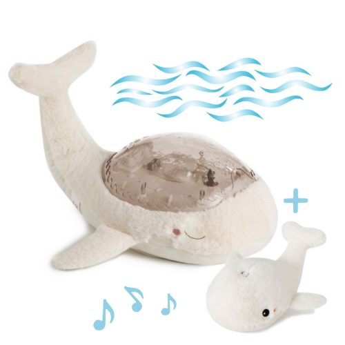 Veilleuse peluche avec sons TRANQUIL WHALE WHITE cloud b projection mer aquatique idée cadeau naissance magasin de mobiliers et décos chambre d'enfant à st pierre 97410 livraison 974 la réunion