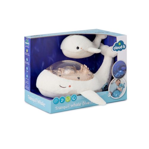 Veilleuse peluche avec sons TRANQUIL WHALE WHITE cloud b projection mer aquatique idée cadeau naissance magasin de mobiliers et décos chambre d'enfant à st pierre 97410 livraison 974 la réunion