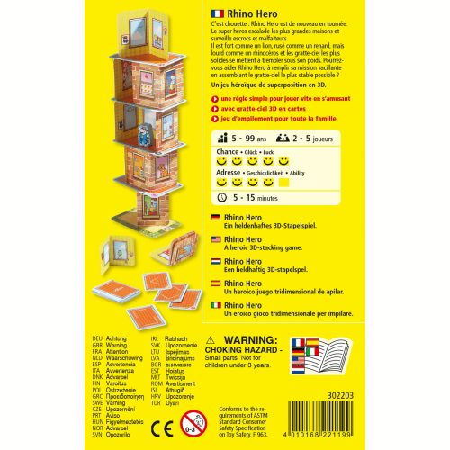 RHINO HERO jeu d'habileté je de construction jeu d'empilement revendeur officiel HABA Ile de la Réunion 974 magasin de jouet en bois à st pierre 97410 jeu de société HABA