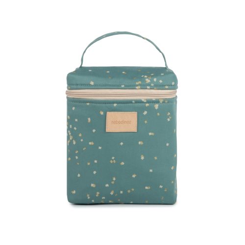 Sac isotherme en coton bio HYDE PARK GOLD CONFETTI MAGIC GREEN boutique bébé revendeur nobodinoz officiel ile de la reunion saint pierre