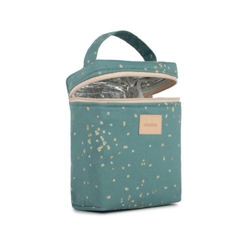 Sac isotherme en coton bio HYDE PARK GOLD CONFETTI MAGIC GREEN boutique bébé revendeur nobodinoz officiel ile de la reunion saint pierre