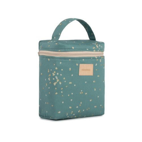 Sac isotherme en coton bio HYDE PARK GOLD CONFETTI MAGIC GREEN boutique bébé revendeur nobodinoz officiel ile de la reunion saint pierre