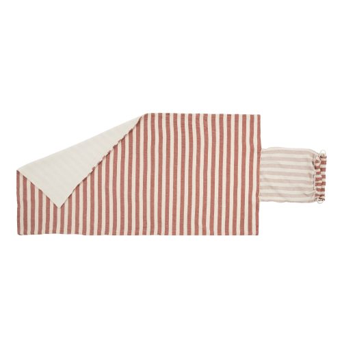 Serviette 2 en 1 PORTOFINO RUSTY RED STRIPE revendeur officiel nobodinoz saint pierre boutique ILE DE LA REUNION livraison 974