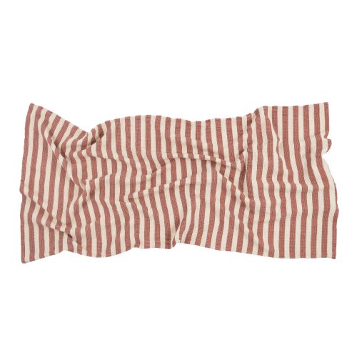 Serviette 2 en 1 PORTOFINO RUSTY RED STRIPE revendeur officiel nobodinoz saint pierre boutique ILE DE LA REUNION livraison 974