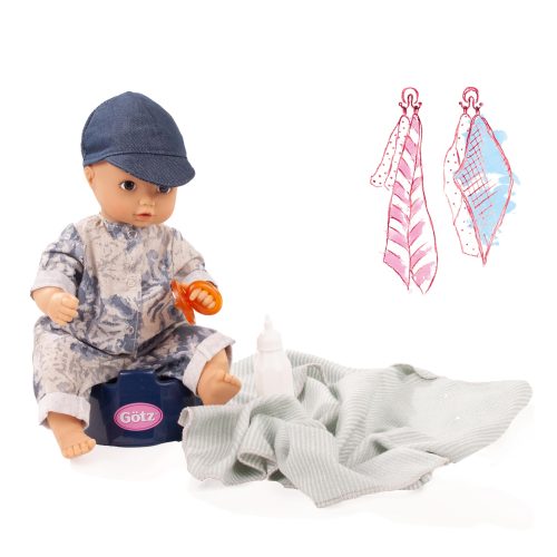 Poupée baigneur avec pot AQUINI boutique de jouets original et tendance saint pierre livraison réunion 974 REVENDEUR GOTZ