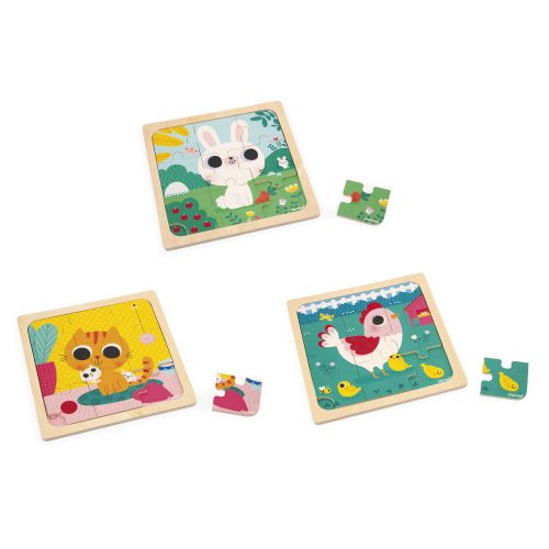 Lot de Puzzle TRIO puzzle bébé revendeur officiel JANOD magasin de jouet en bois à st pierre 97410 livraison LA REUNION 974