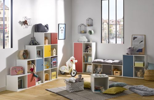 Casier de rangement modulable SNOW avec porte incluse mobilier enfant déco chambre d'enfants à st pierre 97410 livraison La Réunion 974