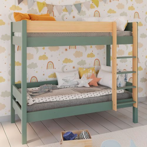 Lit superposé WOODY lit bateau bois massif magasin de mobilier enfant chambre d'enfant à st pierre 97410 livraison LA REUNION 974