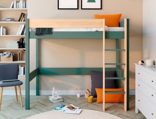 Lit mezzanine WOODY bois massif magasin de mobilier enfant chambre d'enfant à st pierre 97410 livraison LA REUNION 974