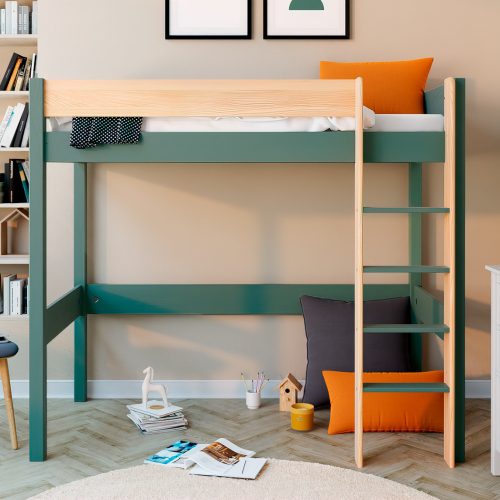 Lit mezzanine WOODY bois massif magasin de mobilier enfant chambre d'enfant à st pierre 97410 livraison LA REUNION 974