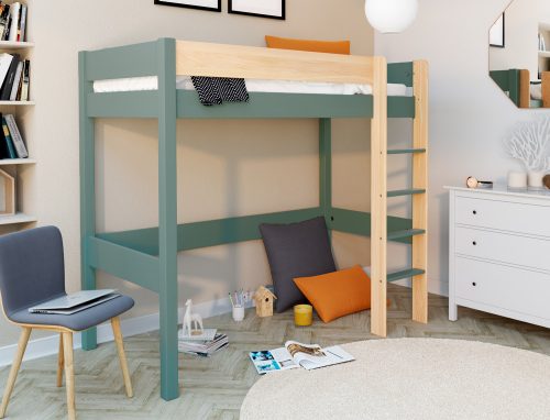 Lit mezzanine WOODY bois massif magasin de mobilier enfant chambre d'enfant à st pierre 97410 livraison LA REUNION 974