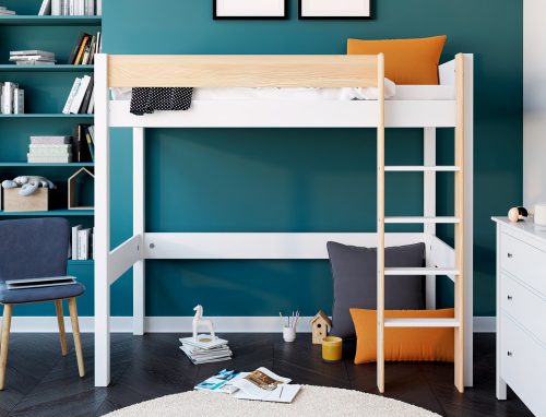 Lit mezzanine WOODY bois massif magasin de mobilier enfant chambre d'enfant à st pierre 97410 livraison LA REUNION 974