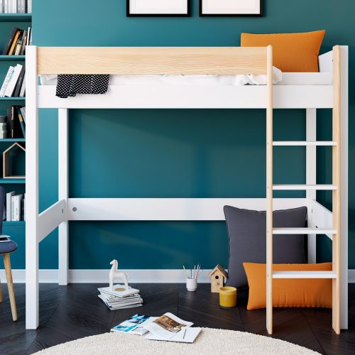 Lit mezzanine WOODY bois massif magasin de mobilier enfant chambre d'enfant à st pierre 97410 livraison LA REUNION 974