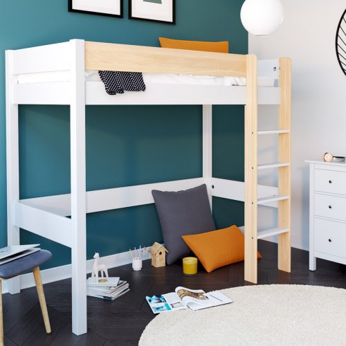 Lit mezzanine WOODY bois massif magasin de mobilier enfant chambre d'enfant à st pierre 97410 livraison LA REUNION 974