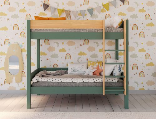 Lit superposé WOODY lit bateau bois massif magasin de mobilier enfant chambre d'enfant à st pierre 97410 livraison LA REUNION 974