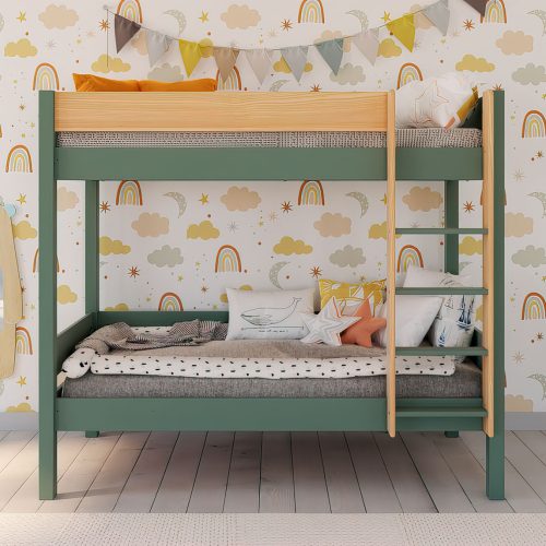 Lit superposé WOODY lit bateau bois massif magasin de mobilier enfant chambre d'enfant à st pierre 97410 livraison LA REUNION 974