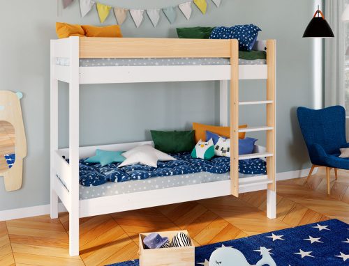 Lit superposé WOODY lit bateau bois massif magasin de mobilier enfant chambre d'enfant à st pierre 97410 livraison LA REUNION 974