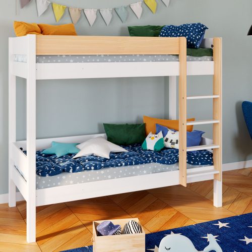 Lit superposé WOODY lit bateau bois massif magasin de mobilier enfant chambre d'enfant à st pierre 97410 livraison LA REUNION 974