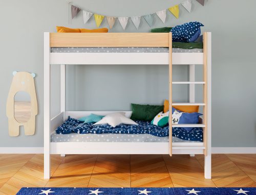 Lit superposé WOODY lit bateau bois massif magasin de mobilier enfant chambre d'enfant à st pierre 97410 livraison LA REUNION 974