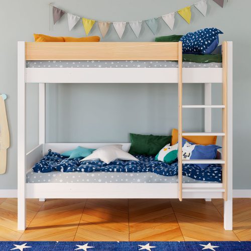 Lit superposé WOODY lit bateau bois massif magasin de mobilier enfant chambre d'enfant à st pierre 97410 livraison LA REUNION 974