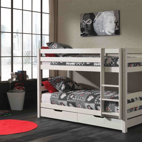 tiroir de rangement pour lit enfant en bois blanc magasin de mobiliers enfant à st pierre 97410 livraison LA REUNION 974