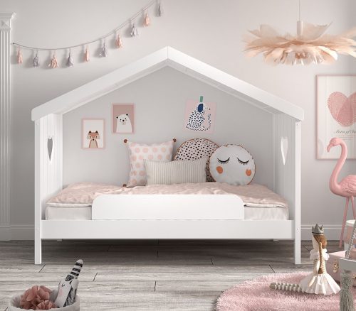 Lit Cabane ROMANCE 90x200 cm lit pour enfant original saint pierre ile de la reunion lit de princesse cabane pour fille 974 avec tiroir et barrière de lit sécurité