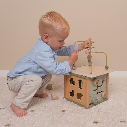 Cube d'activité en bois LITTLE DUTCH éveil bébé enfant revendeur LITTLE DUTCH magasin de jouet en bois à st pierre 97410 livraison REUNION 974