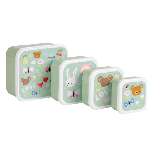 Lot de 4 boites à goûter JOY boite à déjeuner lunch box rentrée des classes magasin enfant st pierre 97410 livraison la Réunion 974