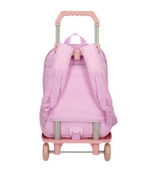 Sac à dos à roulettes pour école primaire cartable de qualité boutique pour enfant saint pierre ILE DE LA REUNION rentrée des classes écoles livraison 974 PEPE JEANS SANDRA FLOWER fille