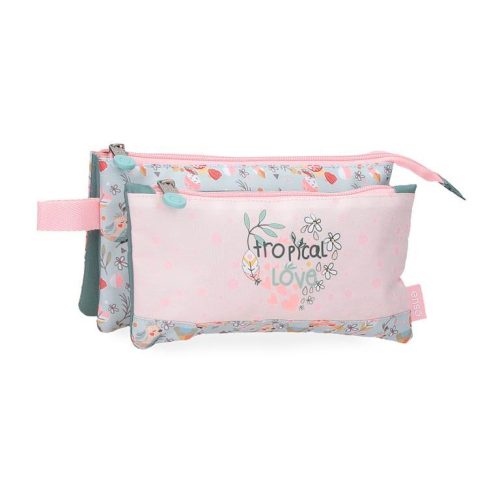 Trousse triple compartiment de qualité pour enfant boutique pour enfant saint pierre ILE DE LA REUNION rentrée des classes écoles livraison 974 fille tropical love