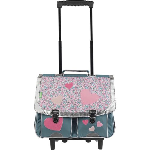 Cartable à roulettes trolley Tann's sac primaire magasin pour enfant bagagerie st pierre 97410 livraison 974 la réunion rentrée des classes de qualité pour enfant MAELLE FILLE FLEUR COEUR