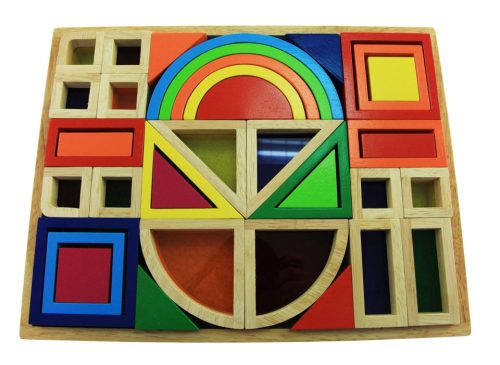 Jeu de construction Montessori arc-en-ciel avec fenêtres jeu éducatif montessori magasin de jouet en bois à st pierre 97410 livraison LA REUNION 974