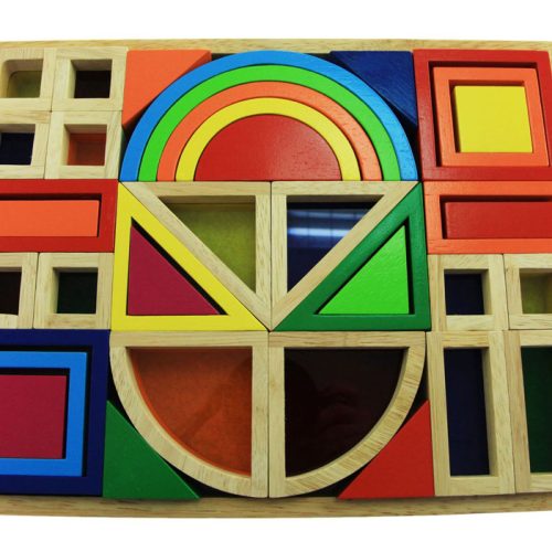 Jeu de construction Montessori arc-en-ciel avec fenêtres jeu éducatif montessori magasin de jouet en bois à st pierre 97410 livraison LA REUNION 974