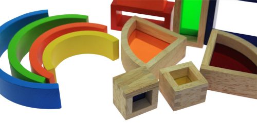 Jeu de construction Montessori arc-en-ciel avec fenêtres jeu éducatif montessori magasin de jouet en bois à st pierre 97410 livraison LA REUNION 974