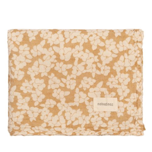 Lange en coton bio wabi sabi golden brown sakura magasin de déco chambre d'enfants à st pierre 97410 livraison LA REUNION 974 revendeur NOBODINOZ