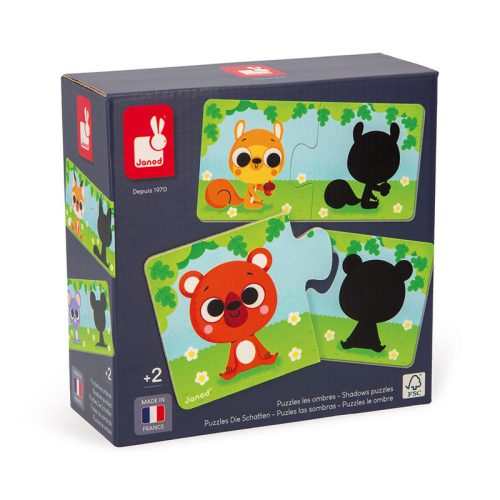 Puzzles les Animaux et Leur Ombre puzzle éducatif petit marque JANOD magasin de jouet éducatif montessori à st pierre 97410 livraison LA REUNION 974