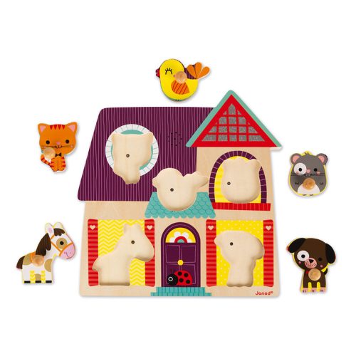 Puzzle MUSICAL Mes petits compagnons jeu éducatif bébé magasin de jouets en bois à st pierre 97410 Livraison la réunion 974