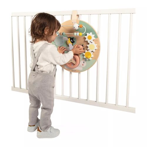 Panneau d'activité SWEET COCOON jeu montessori motricité fine éveil bébé marque JANOD jouet en bois magasin de jouet saint pierre 97410 La Réunion 974