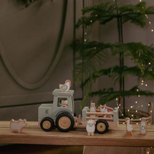 Tracteur en bois LITTLE FARM magasin officiel LITTLE DUTCH boutique de jouet enfant revendeur officiel Little Dutch saint pierre 97410 livraison la reunion 974