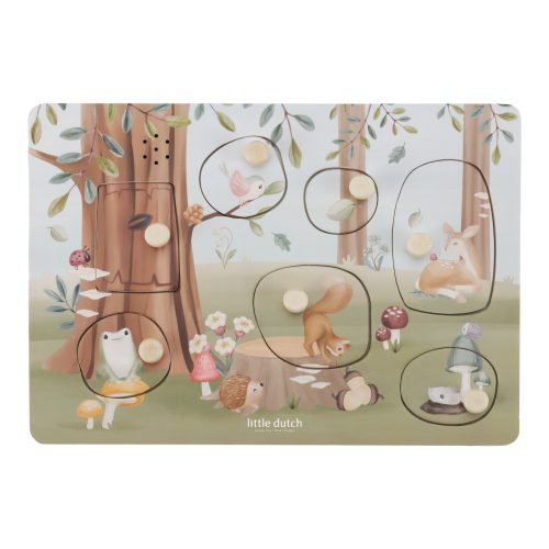 Puzzle Sonore en bois FOREST FRIENDS revendeur officiel LITTLE DUTCH saint pierre boutique de jouets enfant bébé ile de la reunion livraison 974