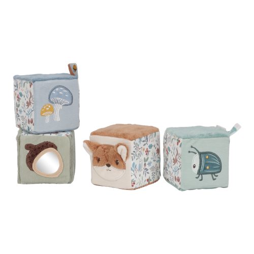 Lot de 4 Cubes en tissu FOREST FRIENDS revendeur officiel LITTLE DUTCH saint pierre boutique de jouets enfant bébé ile de la reunion livraison 974