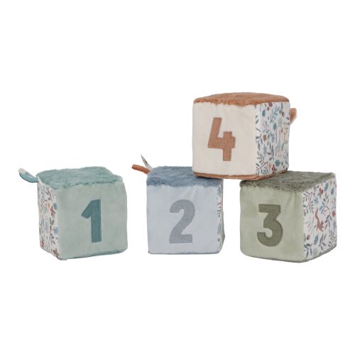 Lot de 4 Cubes en tissu FOREST FRIENDS revendeur officiel LITTLE DUTCH saint pierre boutique de jouets enfant bébé ile de la reunion livraison 974