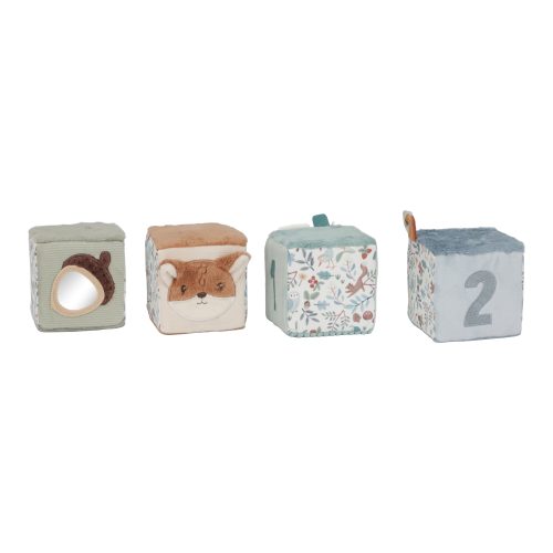 Lot de 4 Cubes en tissu FOREST FRIENDS revendeur officiel LITTLE DUTCH saint pierre boutique de jouets enfant bébé ile de la reunion livraison 974