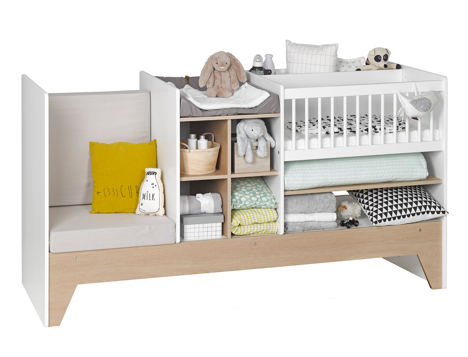 Combiné lit et table à langer évolutifs Design - L'univers de mon bébé