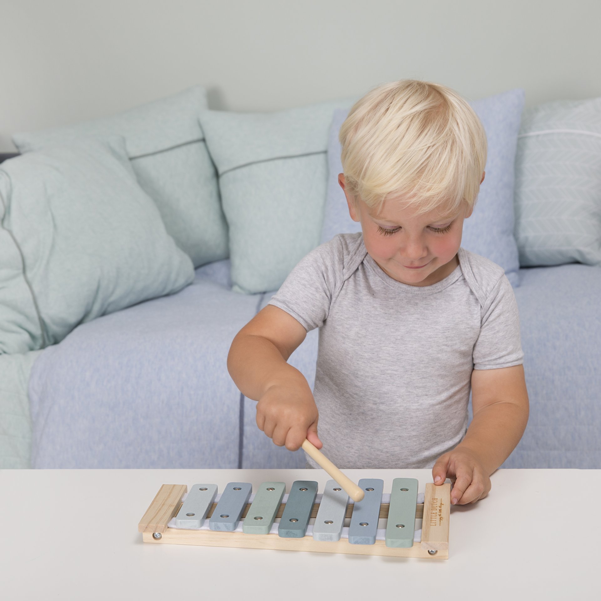 Xylophone enfant en bois - Bleu - Little Dutch