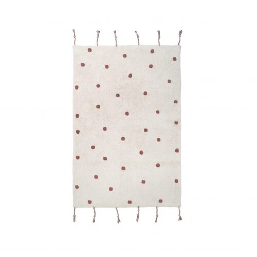 Tapis rectangle en coton POIS AMBRE TERRACOTA