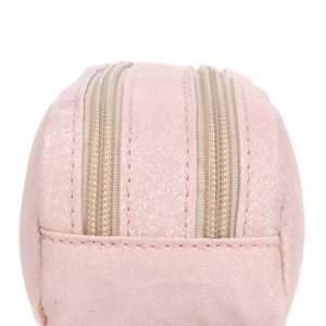 Trousse Double à paillettes Caramel & Cie 22 cm Rose