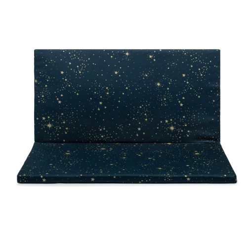 Matelas de sol en coton bio pliable GOLD STELLA NIGHT BLUE décoration pour chambre bébé et enfant ILE DE LA REUNION 974